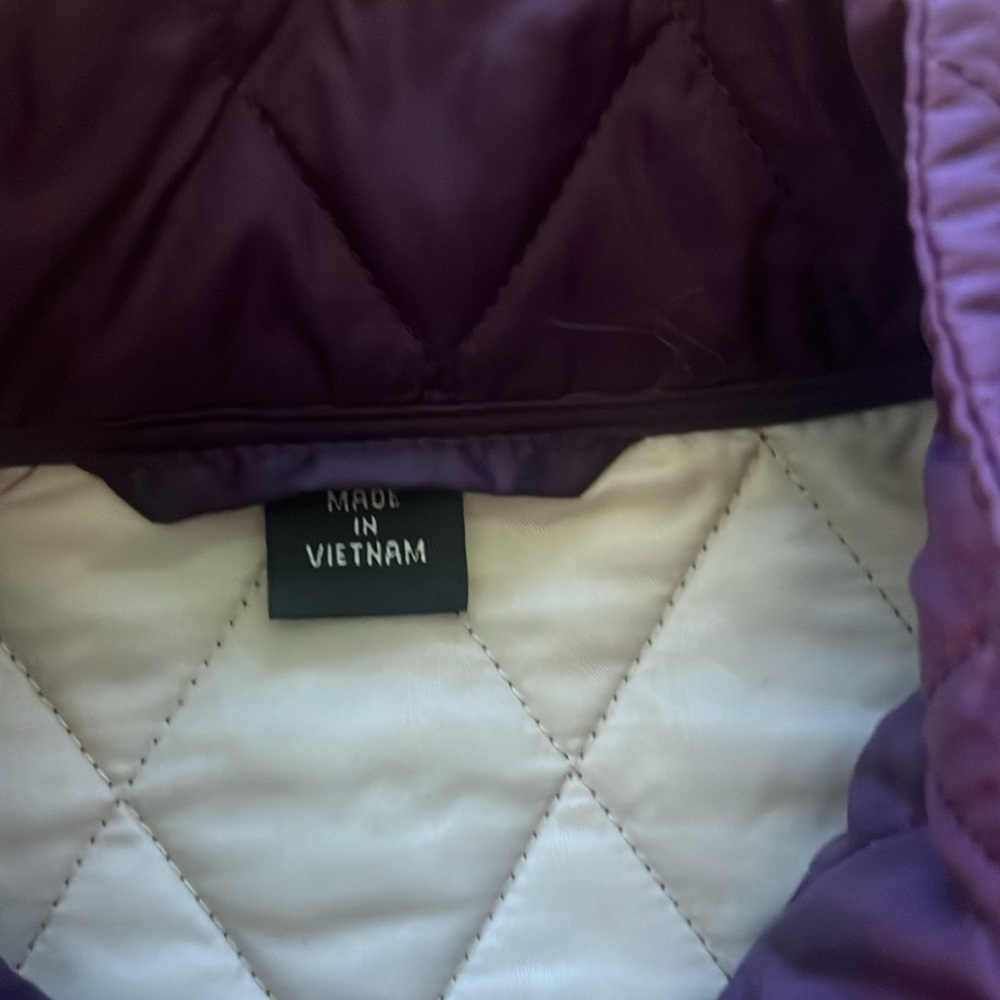 Gorgeous purple belted Barbour jacket sz2 brass/gold toned hardware 5 pockets - Picture 5 of 9